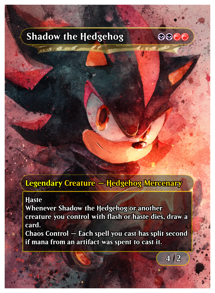 Custom Shadow the Hedgehog MTG Commander Deck