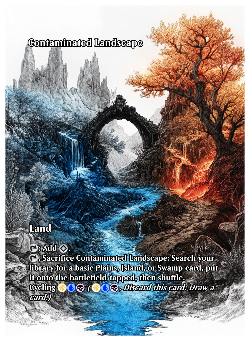 Custom Pencil Sketch Fetch Land Card Set