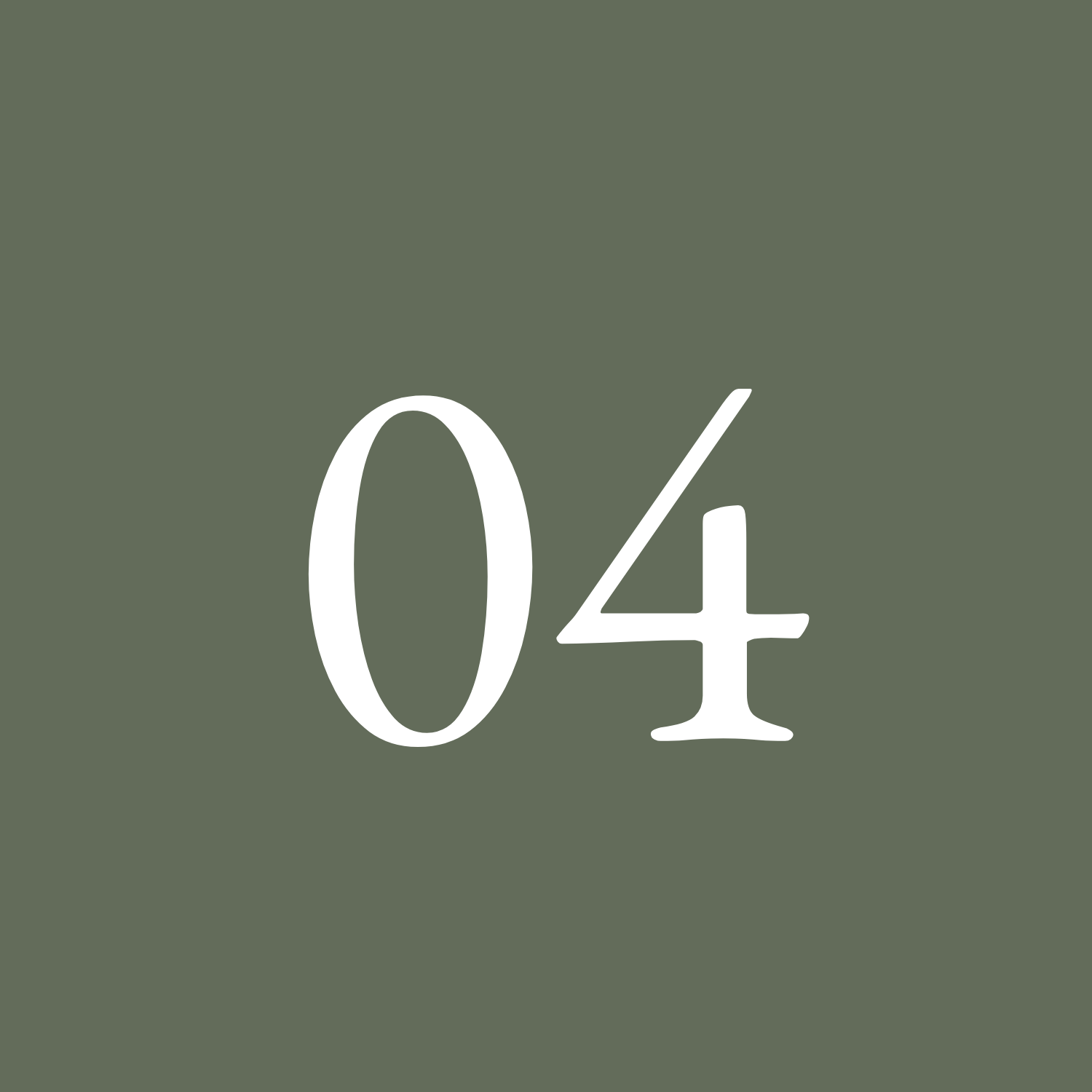 Number 04 in white font on a green background.