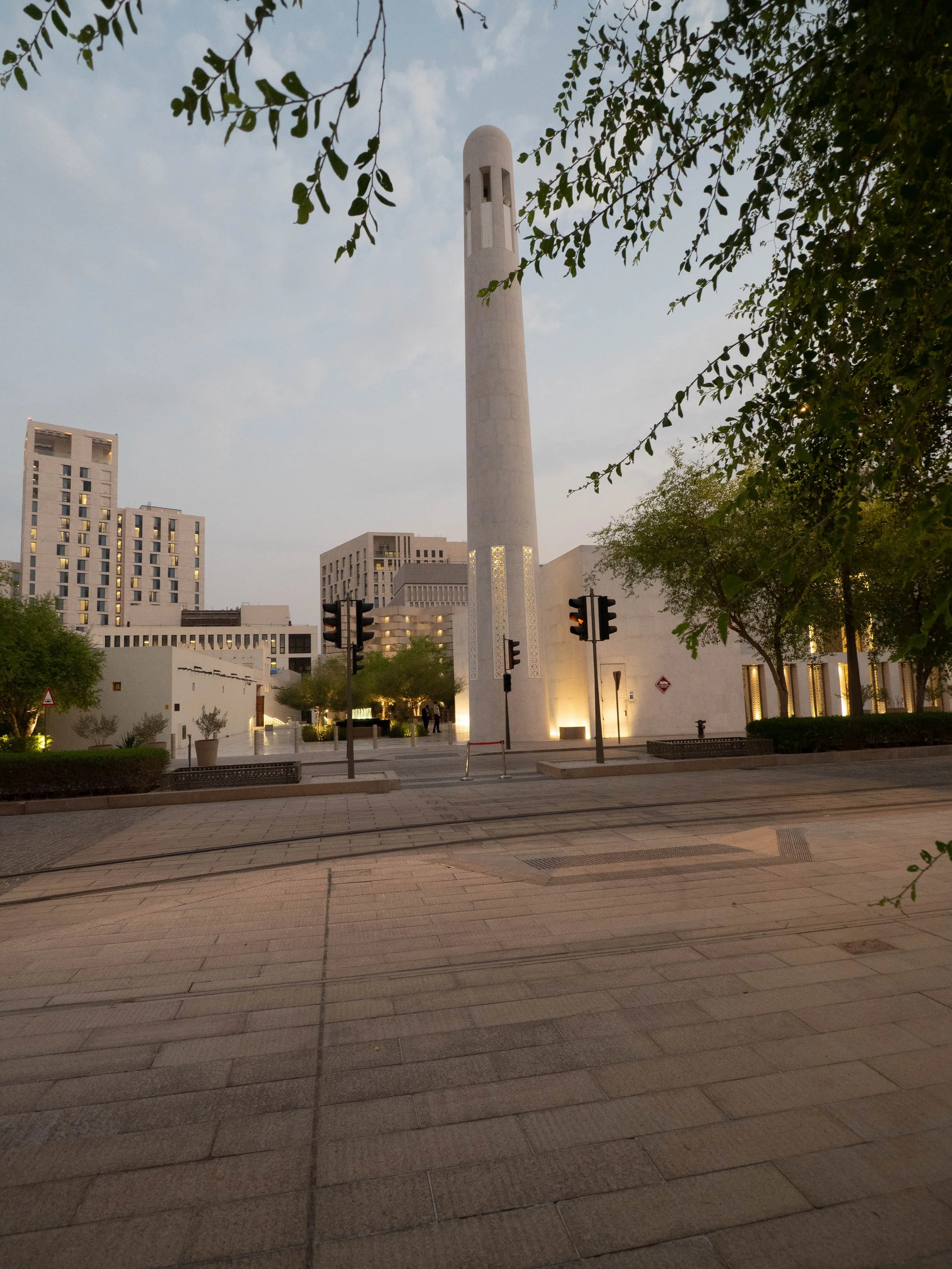 a modern mosque in Doha city center