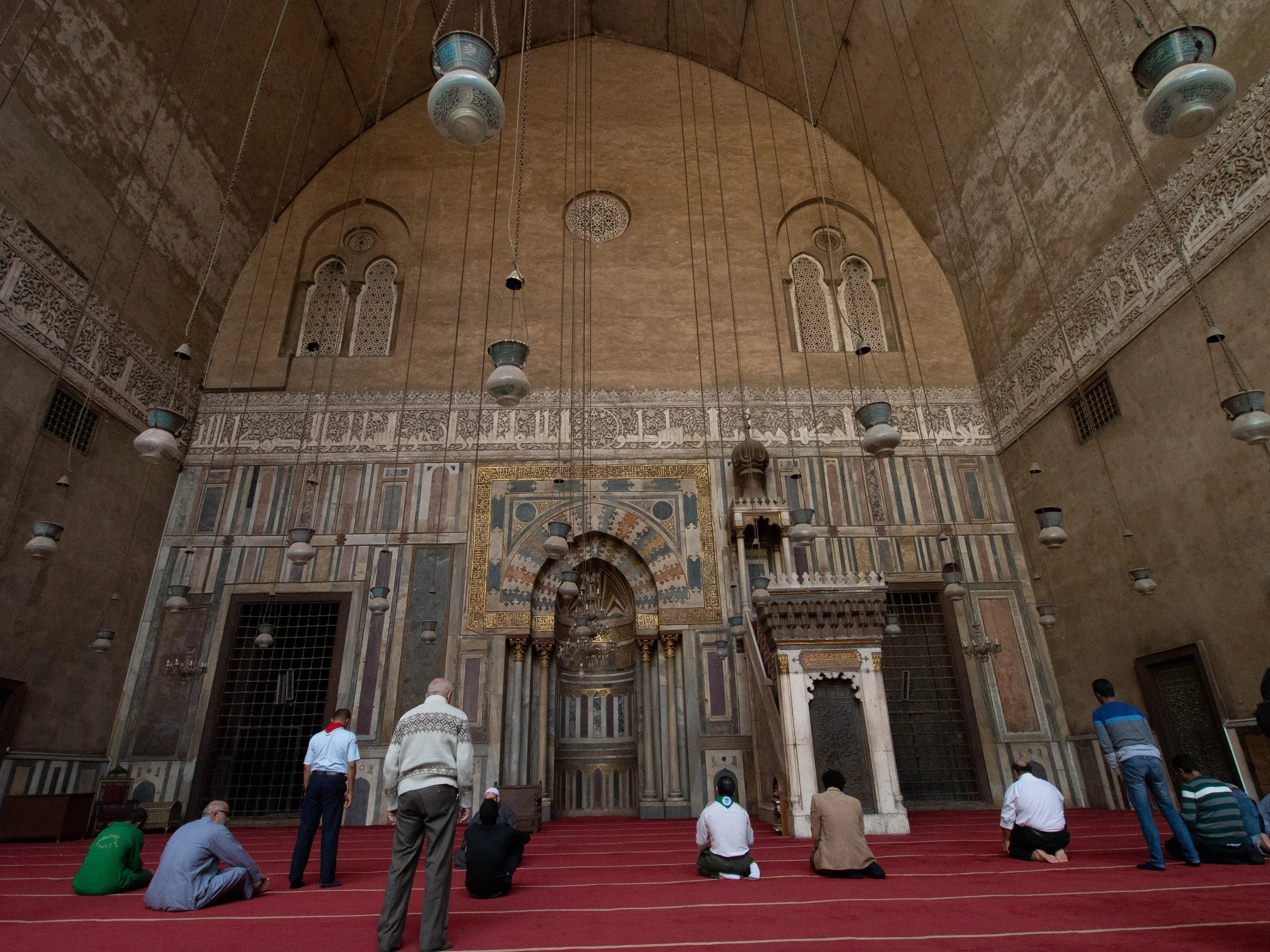 A Fatimite mosques in old Cairo at prayer time
