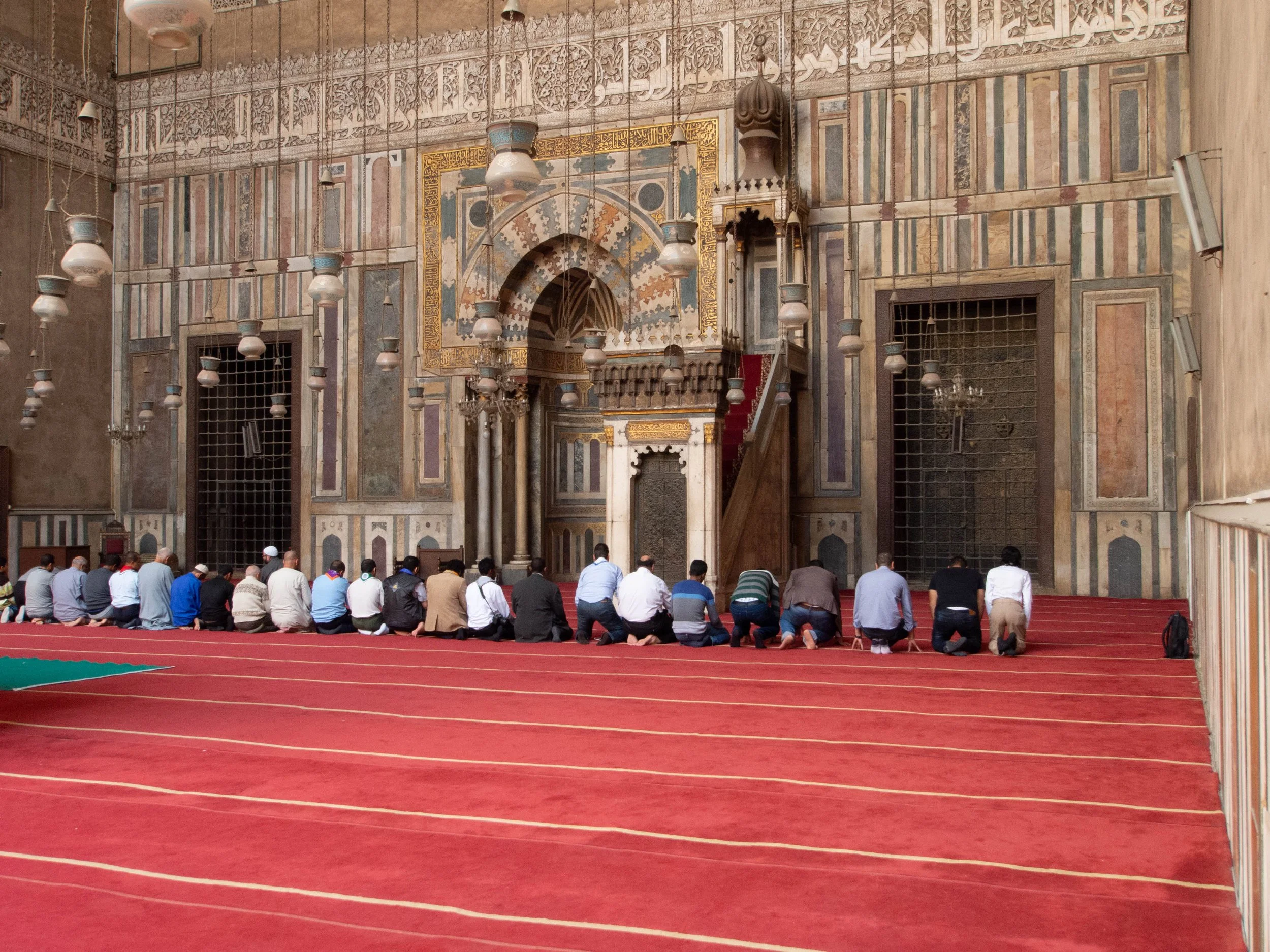 A Fatimite mosques in old Cairo at prayer time