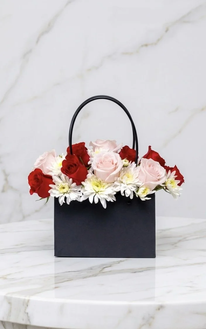 pink-red-rose-white-mum-black-handbag-flower-bag-arrangement.jpg