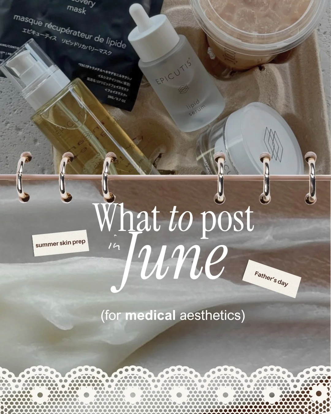 What to post in june med spa edition 🤍 save this. You&rsquo;re  going to want it all month. 📌

June is packed with dates that give your spa the perfect reason to show up, educate, connect, and book clients.

💌 june 1 &mdash; summer skin prep seaso