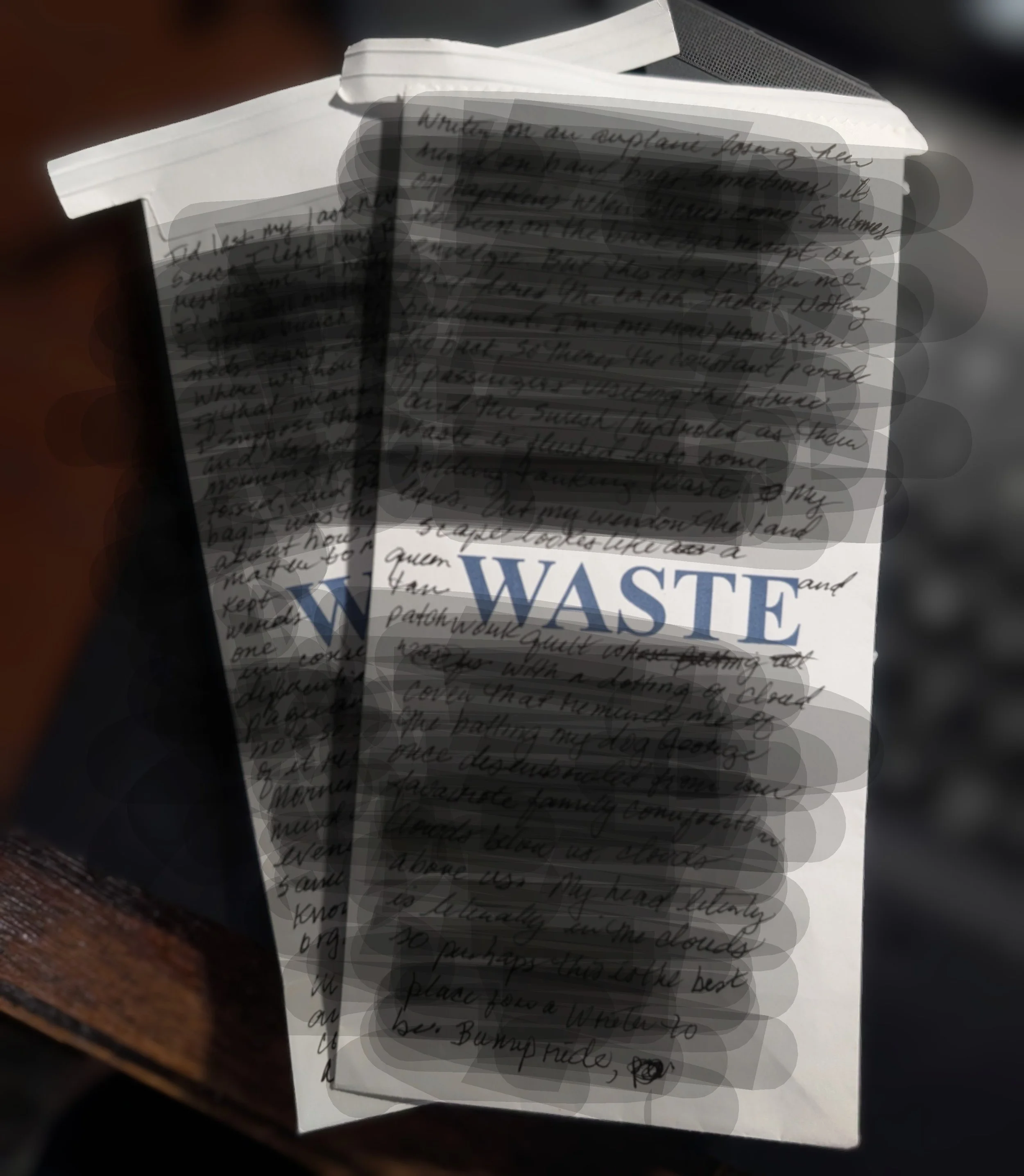 Notes from a barf bag