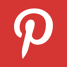 Pinterest logo with a white stylized 'P' on a red background.