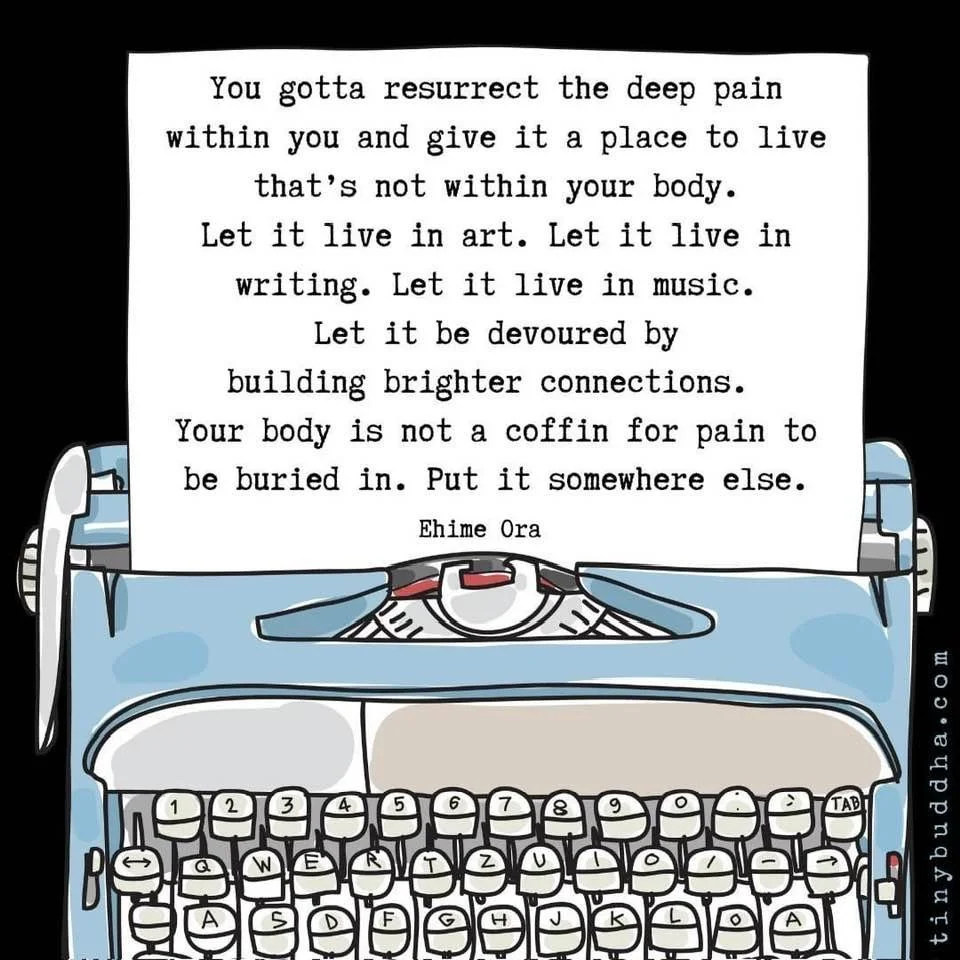Poster with quote on a typewriter background.