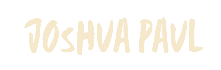 Bold beige handwritten text reads "JOSHVAPAV" on a black background.