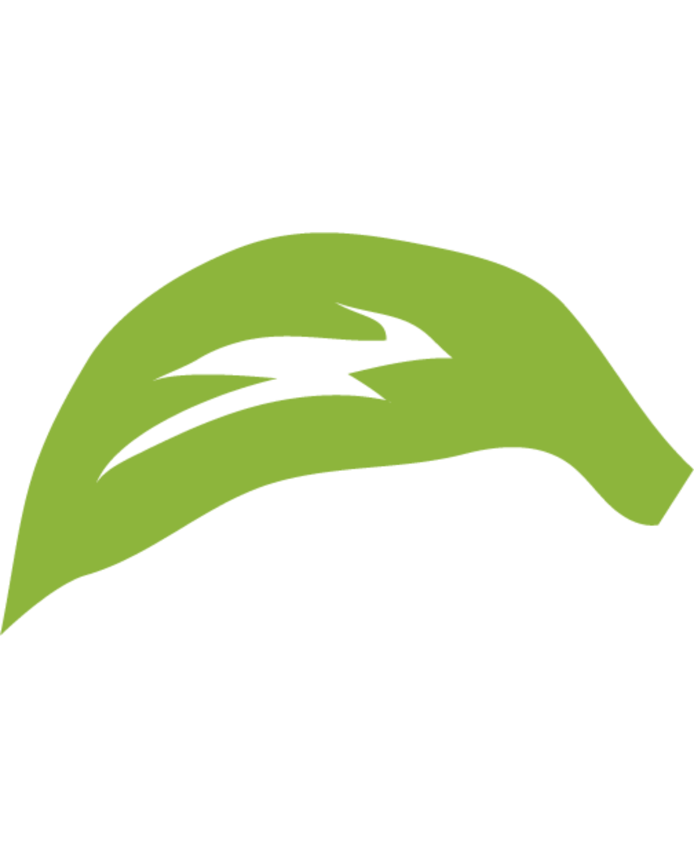 Green wind turbine blade with black turbine logo