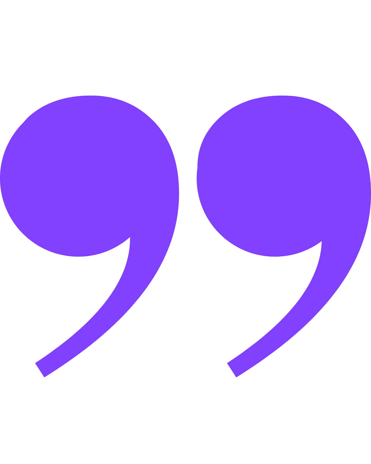 Large purple quotation marks on a black background.