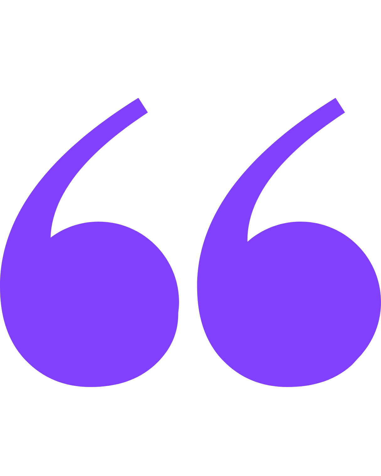 Large purple quotation marks on a black background.