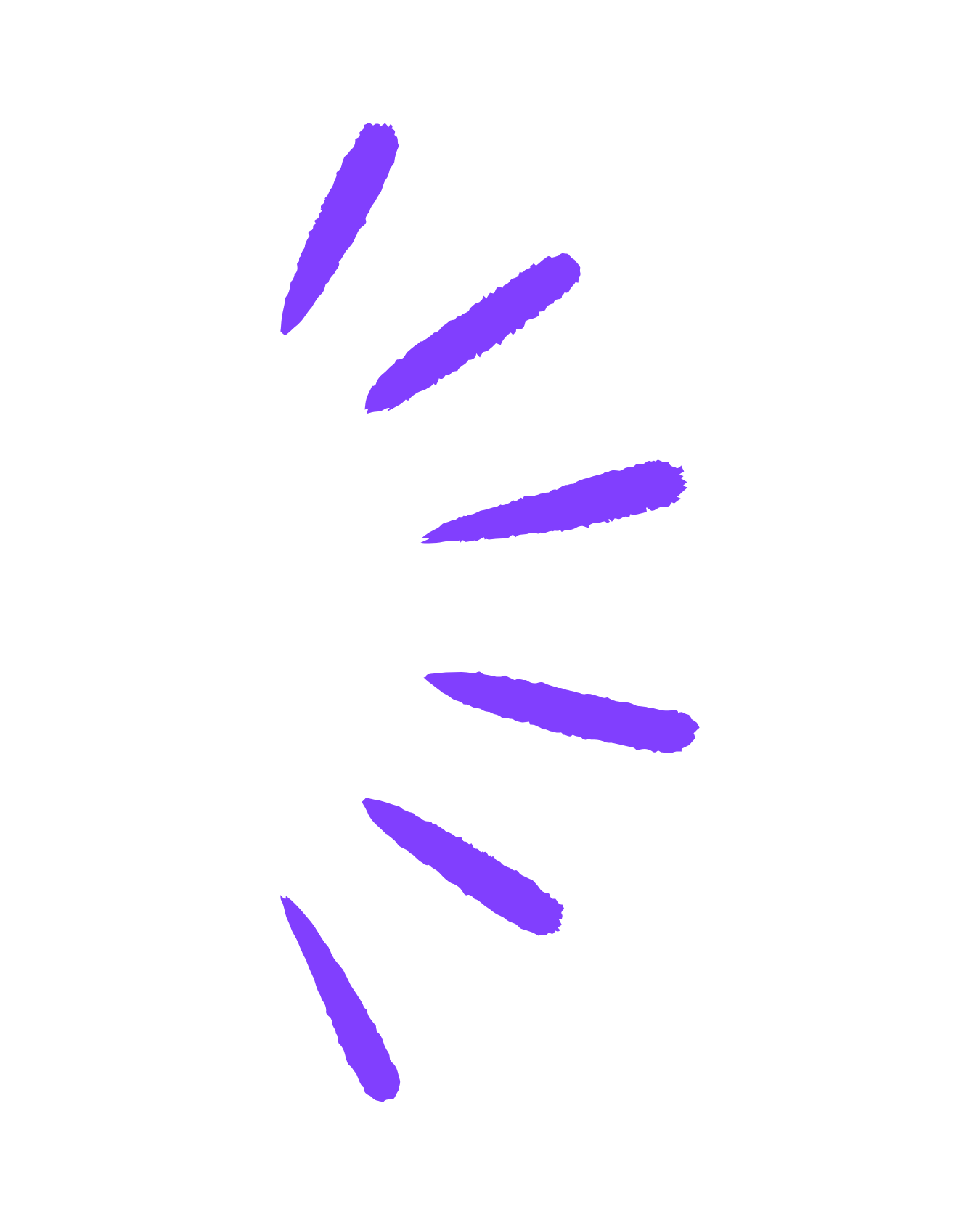 Close-up of a black background with purple streaks or brush strokes arranged vertically.