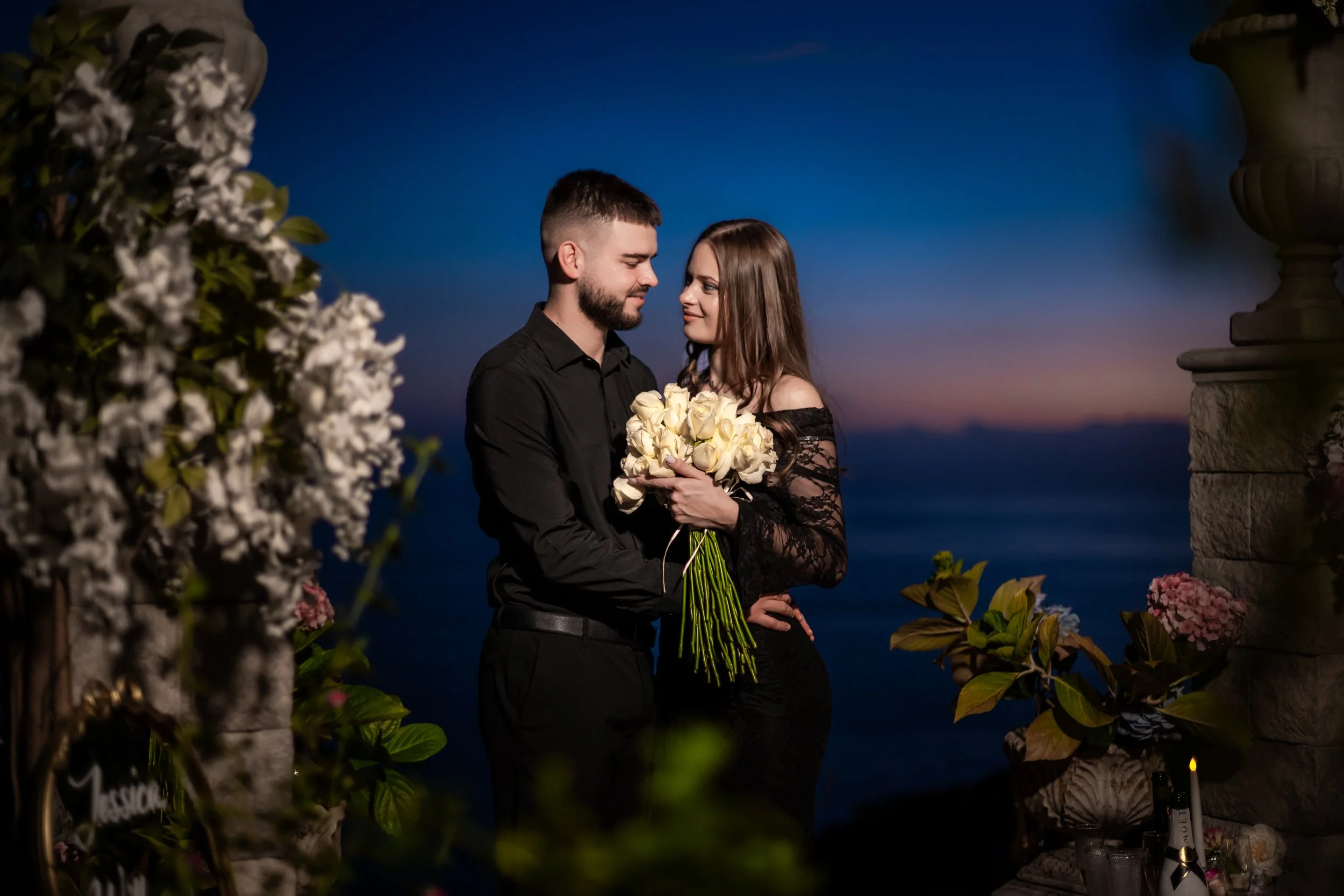 sunset proposal at the cliffside orchard madeira