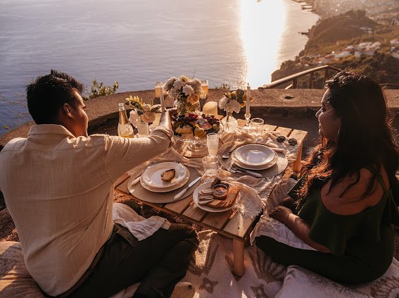 luxury picnic setup madeira view