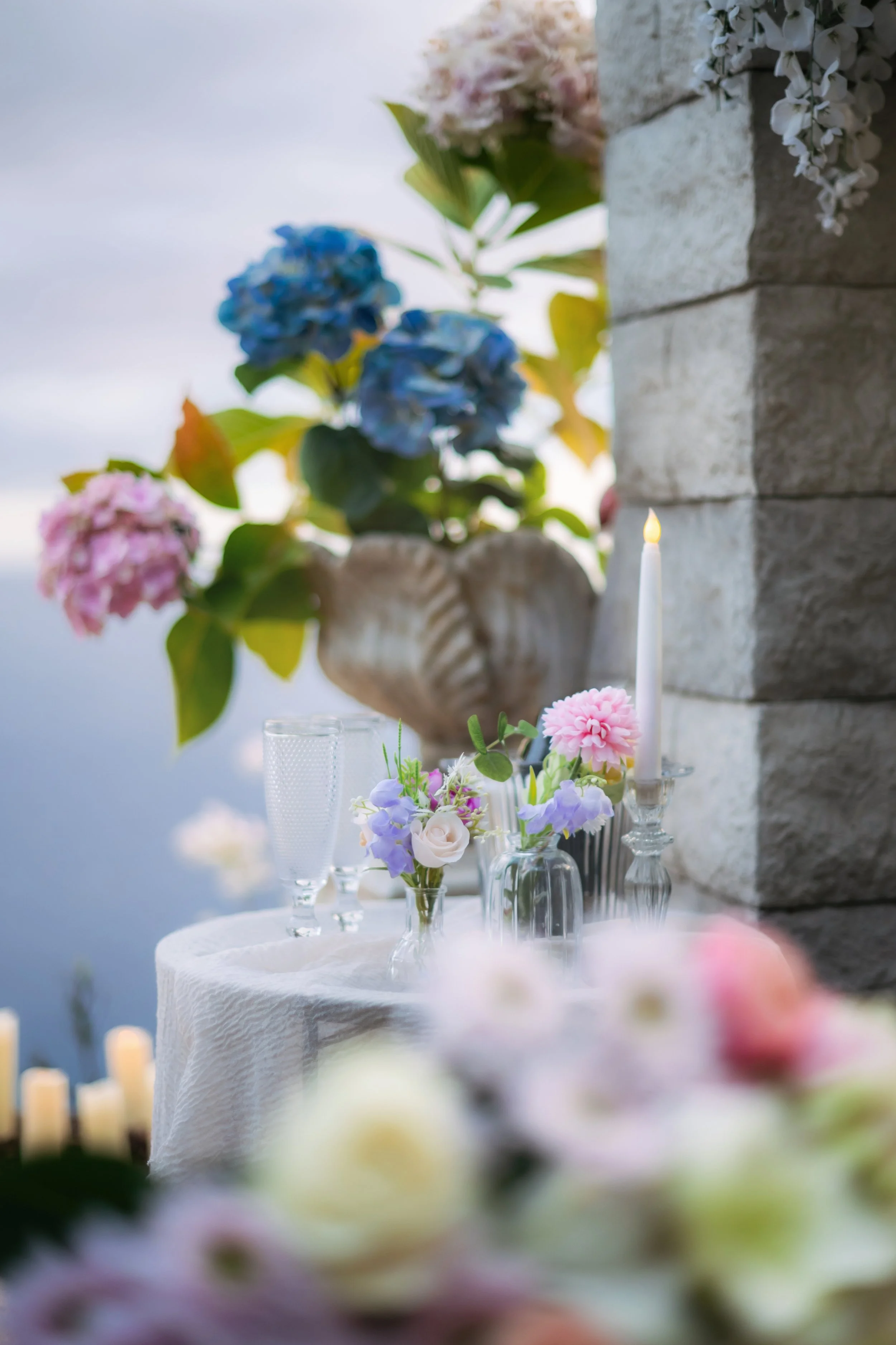 the proposal and elopement package includes a bottle of bubbly beautifully displayed