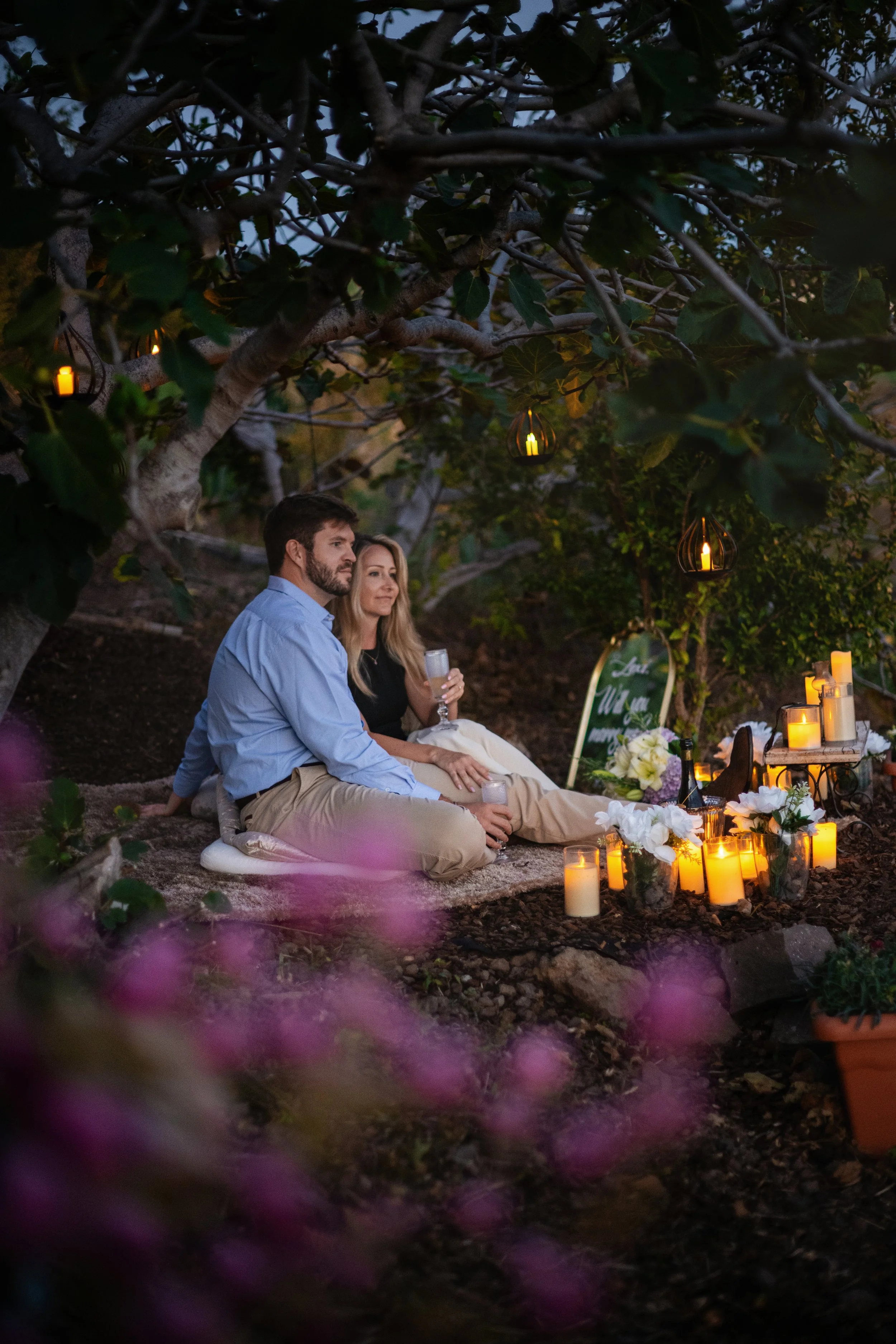 intimate moment under fig tree canopy at secret garden the cliffside orchard madeira