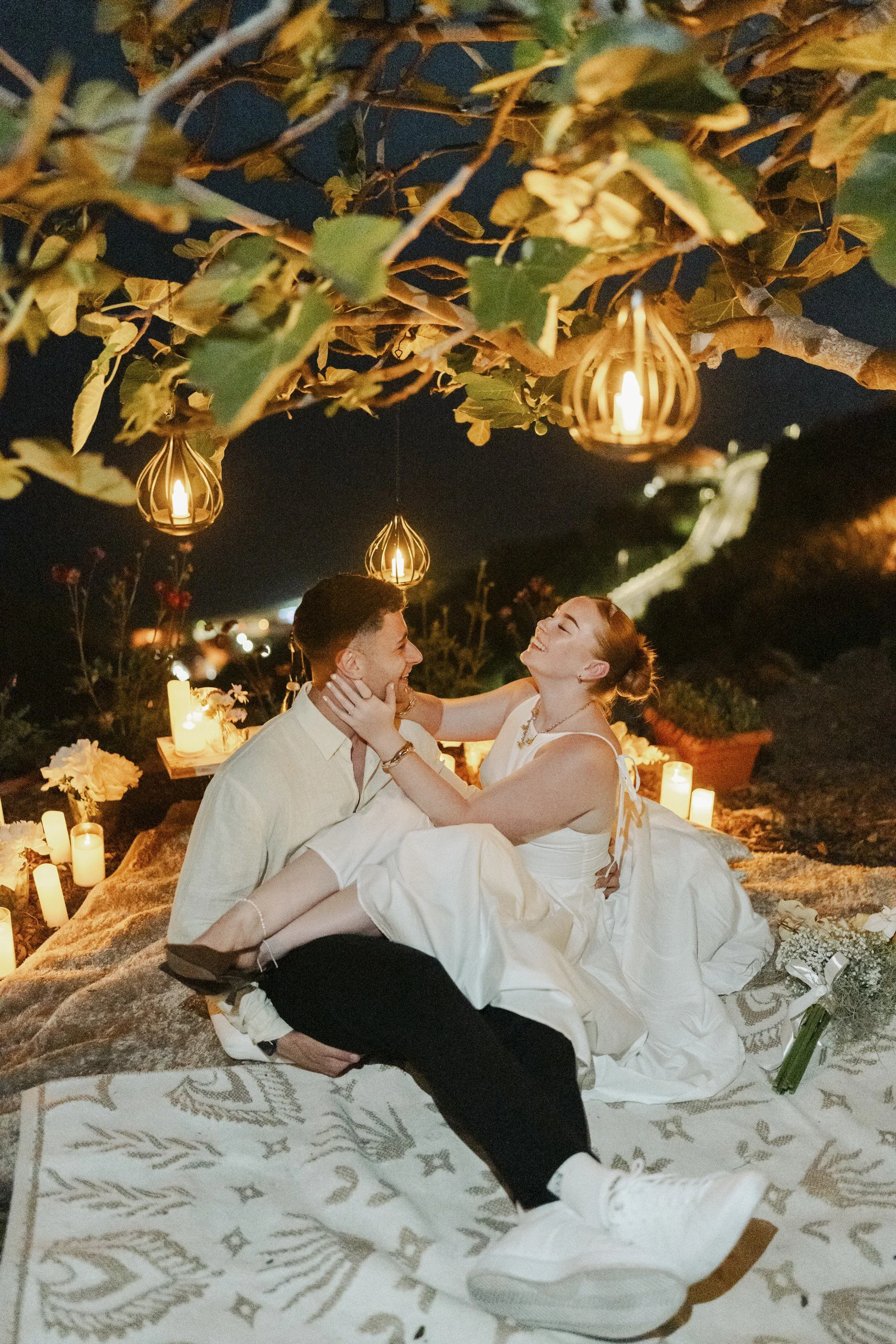romantic ambience after sunset at the cliffside orchard in madeira dream proposal