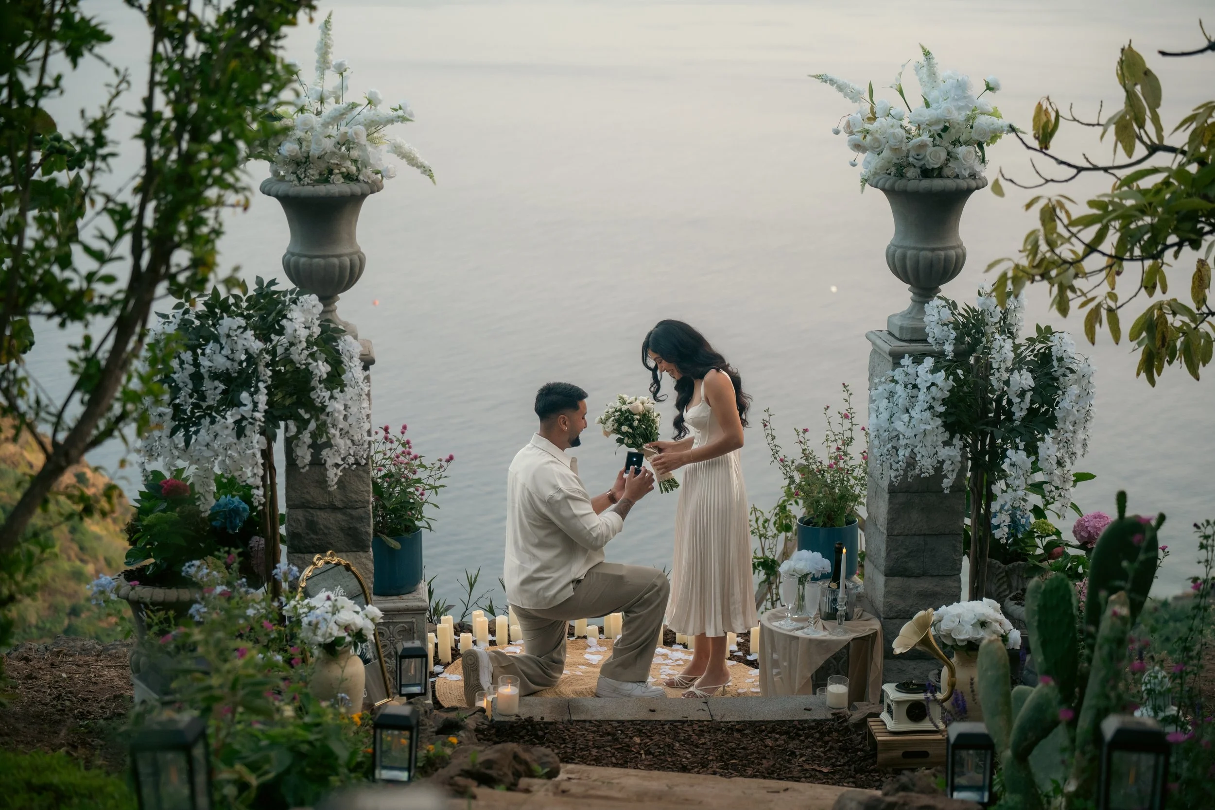 marriage proposal at the cliffside orchard in madeira ponta do sol