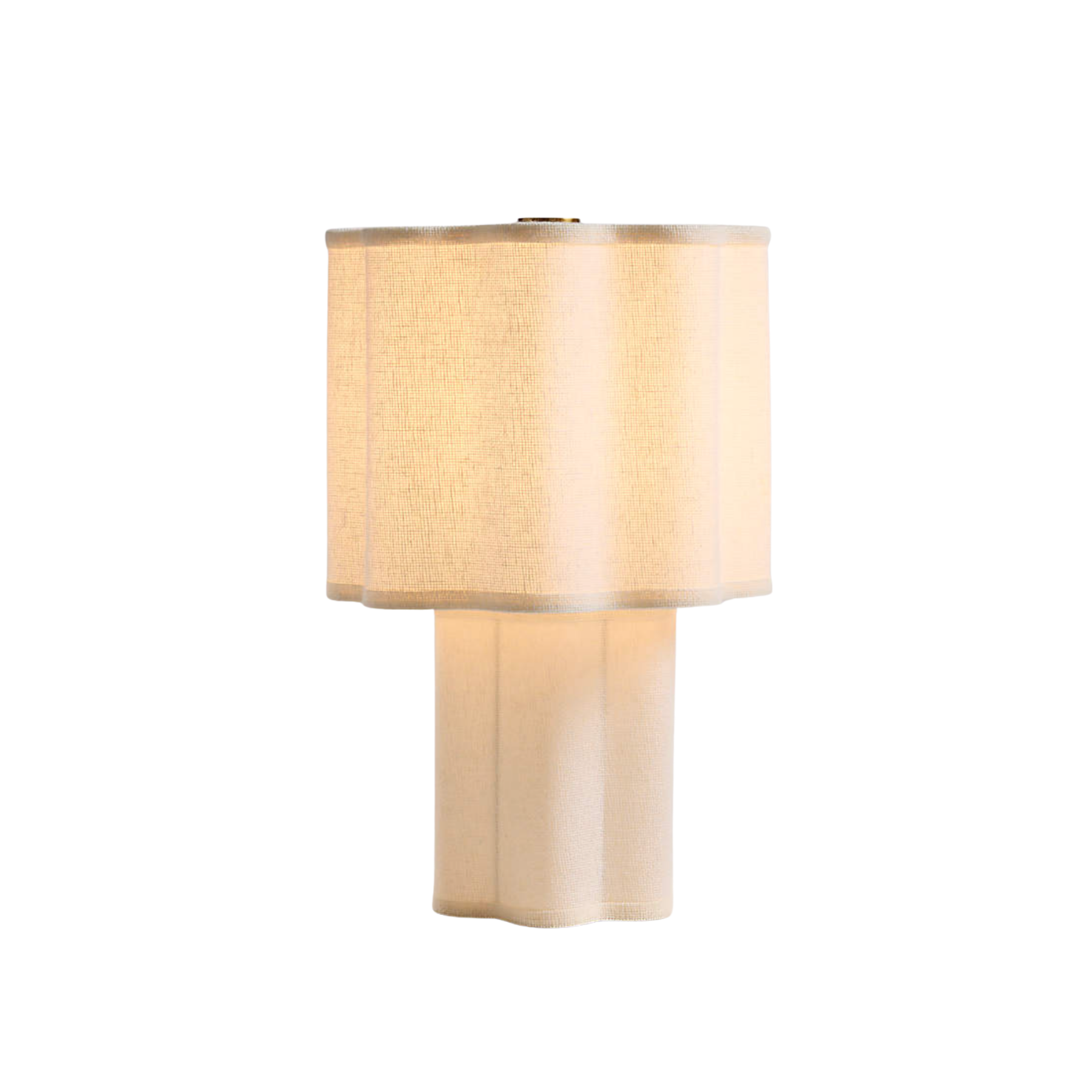 Warm White Linen Mini Table Lamp