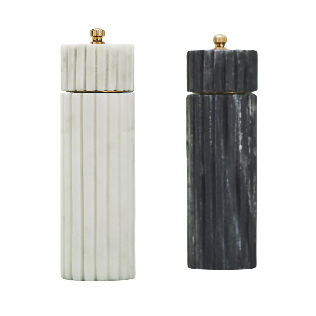 marble salt + pepper grinders