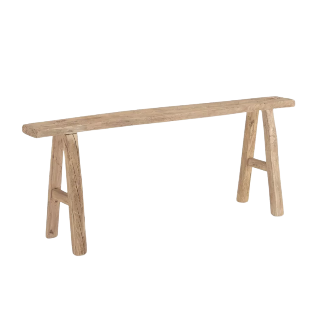 skinny wooden bench