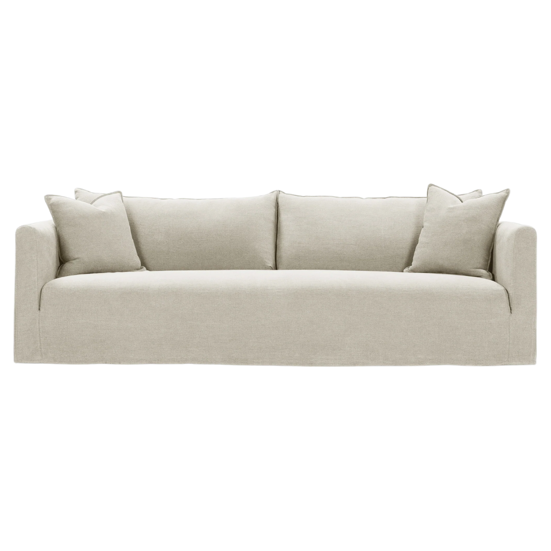 slipcovered sofa
