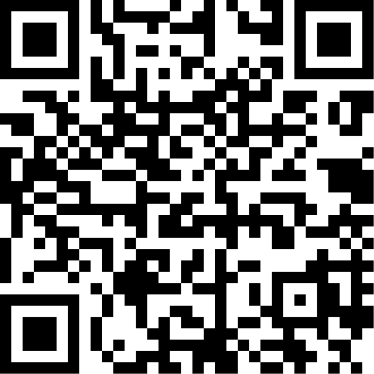 A QR code in black and white.