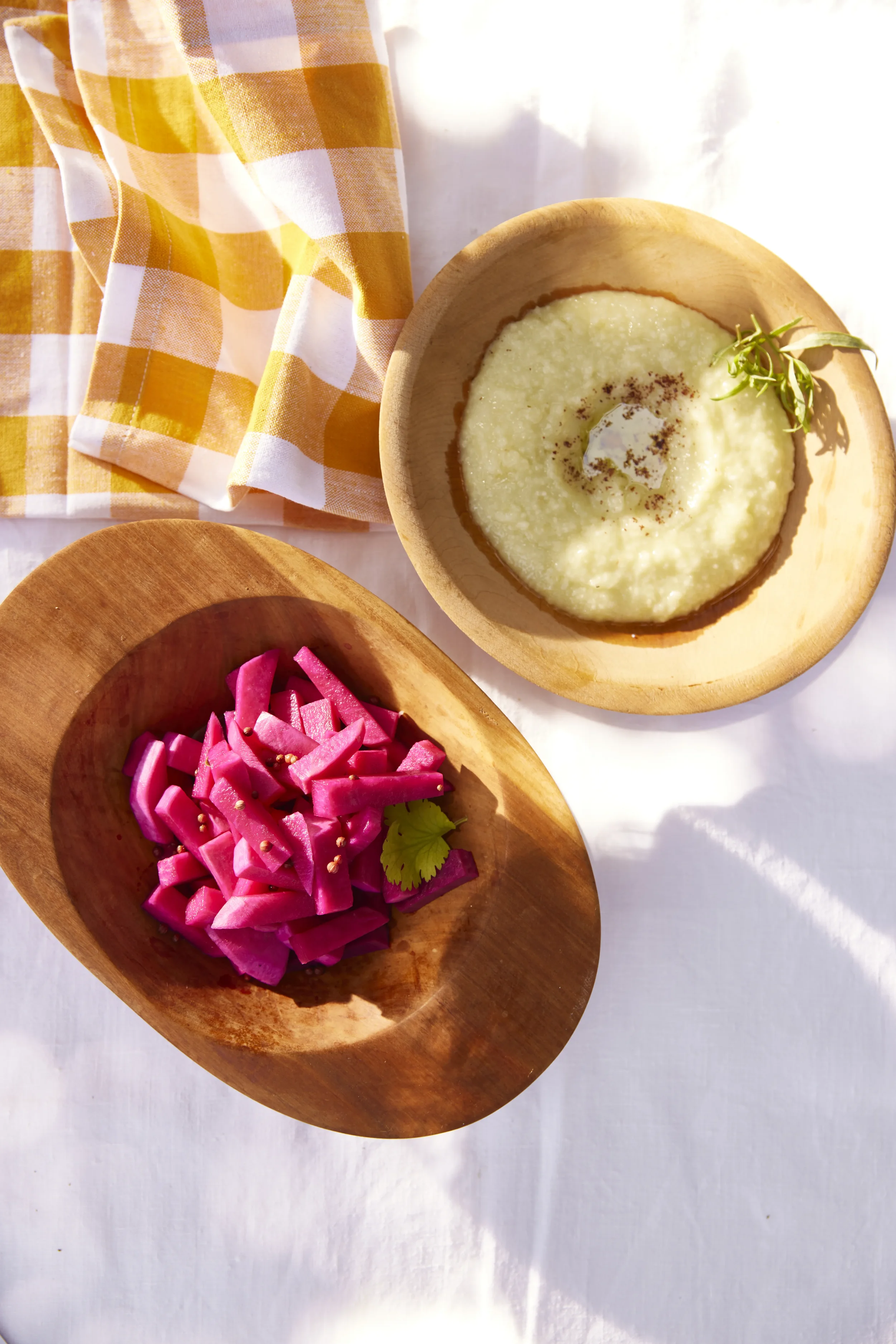 Ojai Rôtie house-made Lift pickled turnips and toum — the perfect accompaniments to rotisserie chicken and sourdough