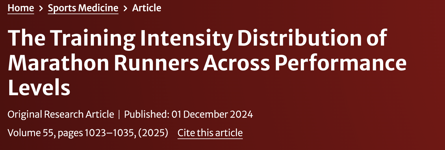 Article review: The training intensity distribution of marathon runners across performance levels