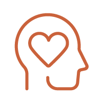 Outline of a human head with a heart inside