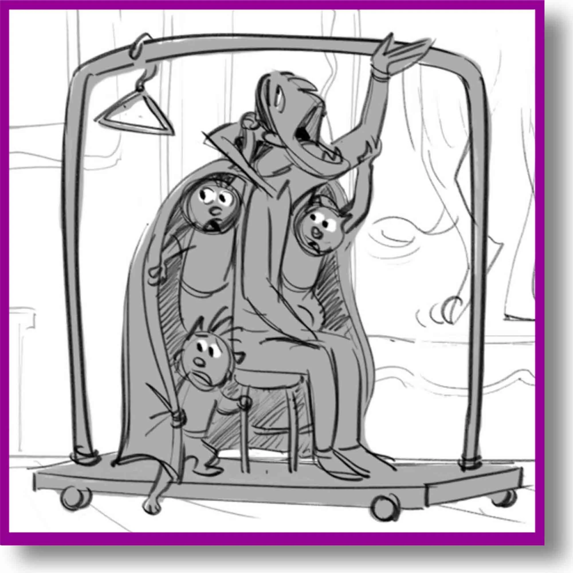 Monster storyboard sketch