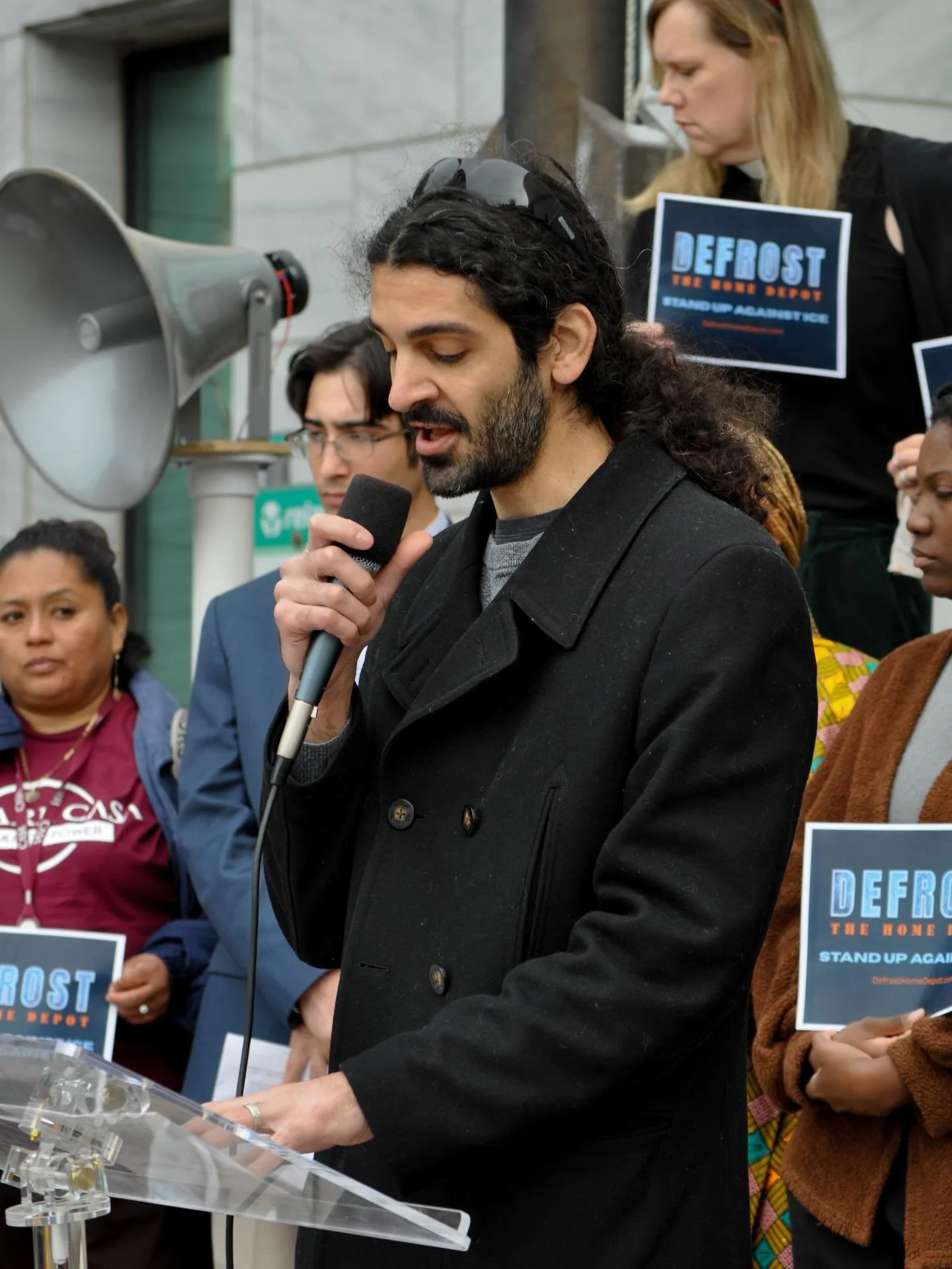 Today, The Defrost Home Depot Coalition gathered at the steps of Atlanta City Hall. The press conference addressed @homedepot &lsquo;s lack of response to the demand letter that we sent.  Community members and leaders spoke about ICE&rsquo;s impacts 