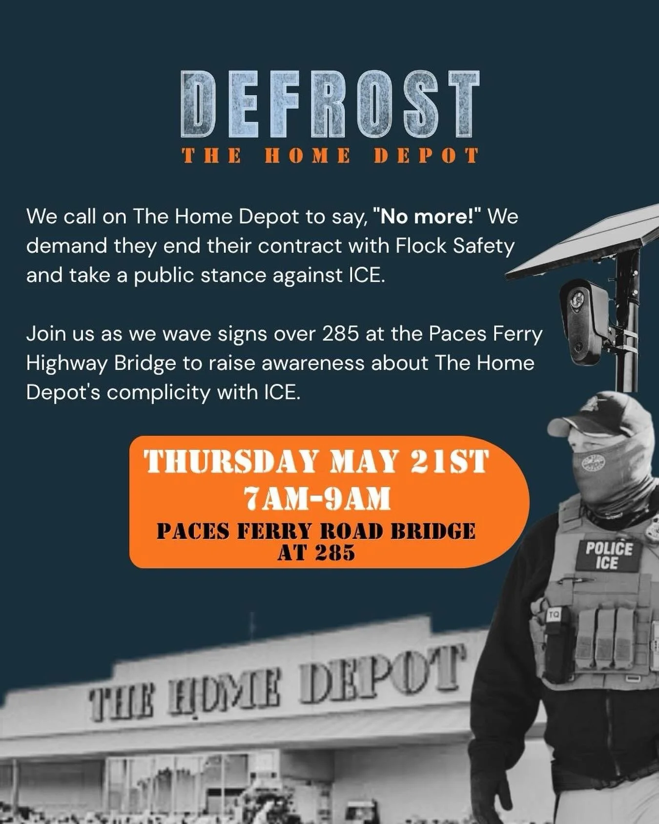 Home Depot investors are heading into a meeting on Thursday with concerns about Flock Safety. They are concerned about how Flock data is shared. We have the same concerns as the shareholders and want to help send a message that the public wants answe
