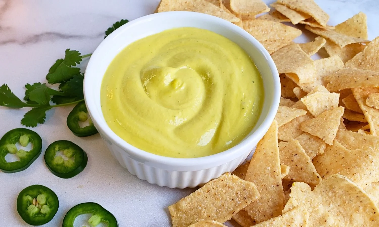 raw nacho cheese dip with chips