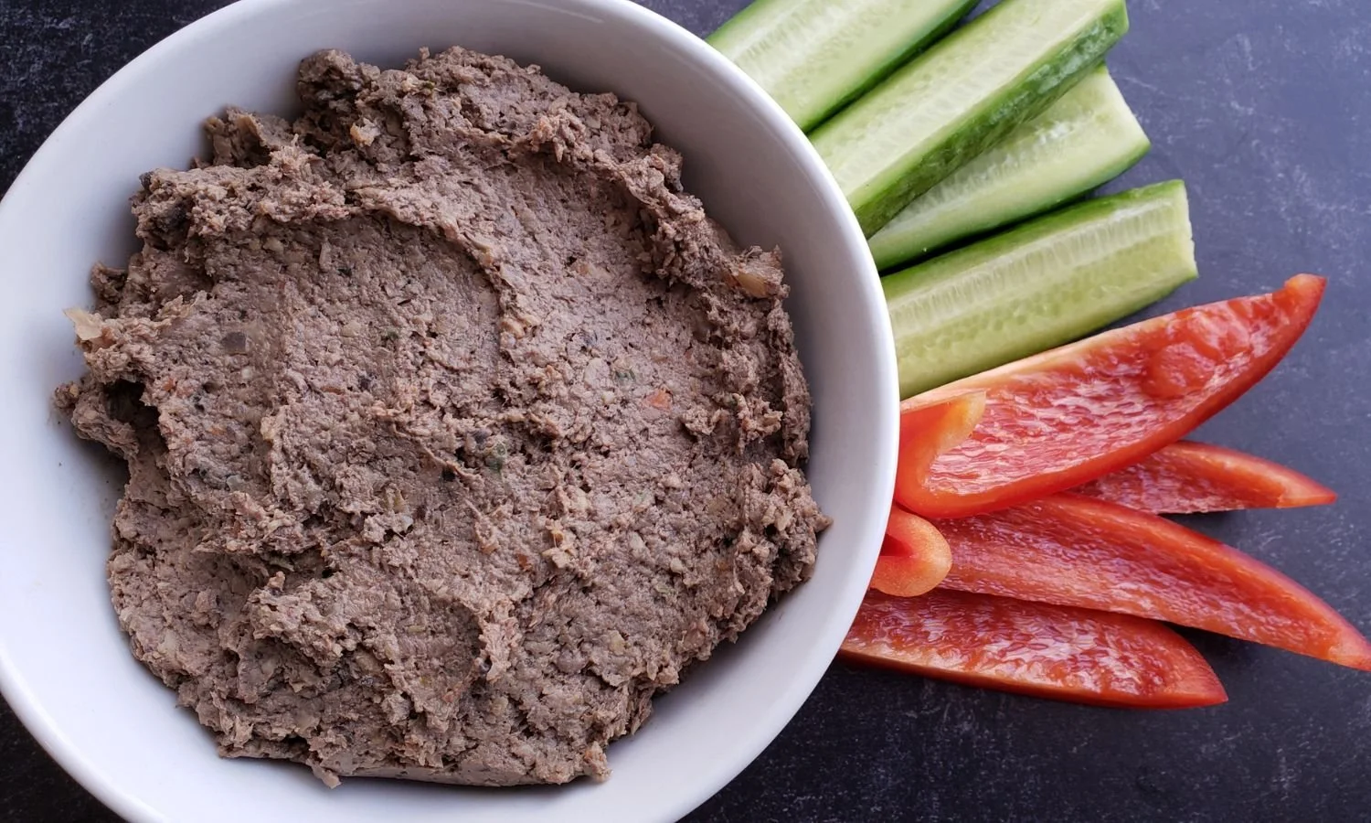 Liver and Mushroom Pate’ with cut vegetables