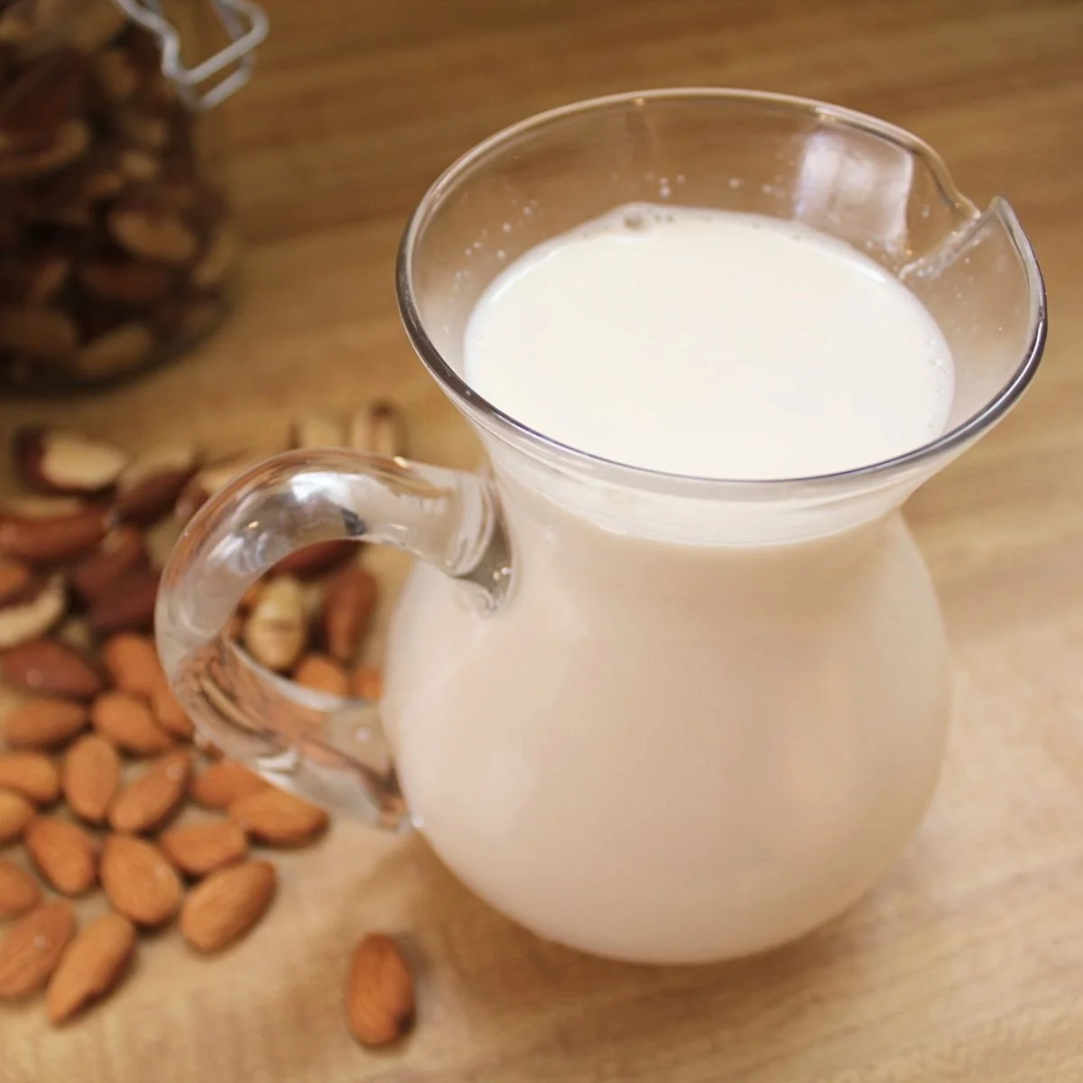 Fresh made almond milk