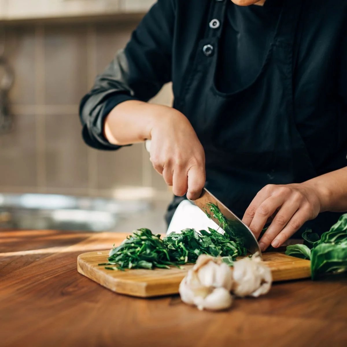 a holistic chef in the kitchen