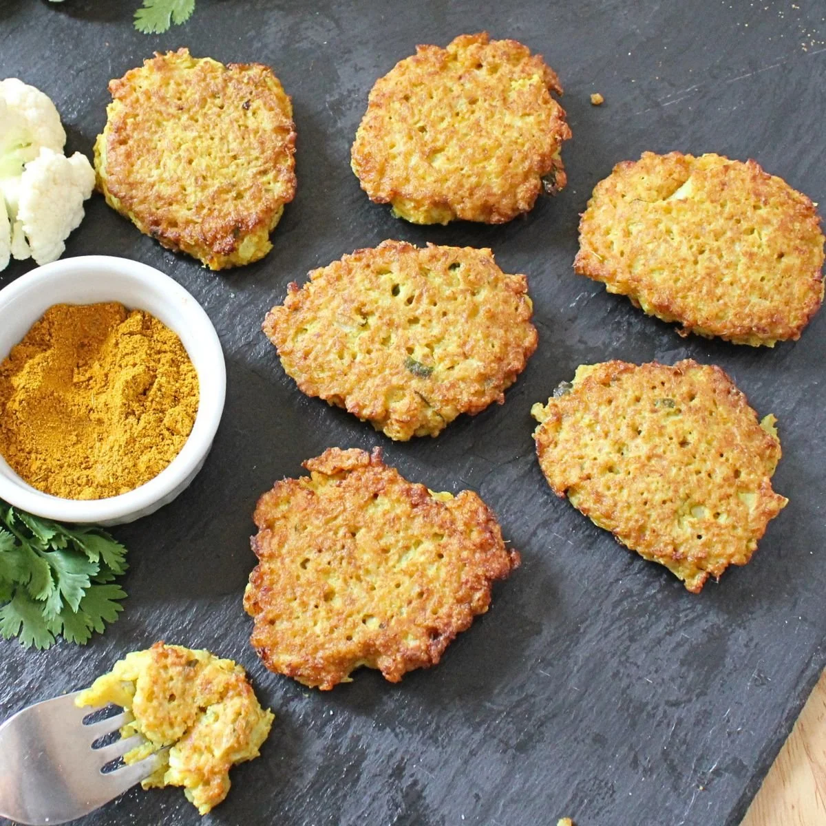 Gluten-Free Curried Cauliflower Fritters
