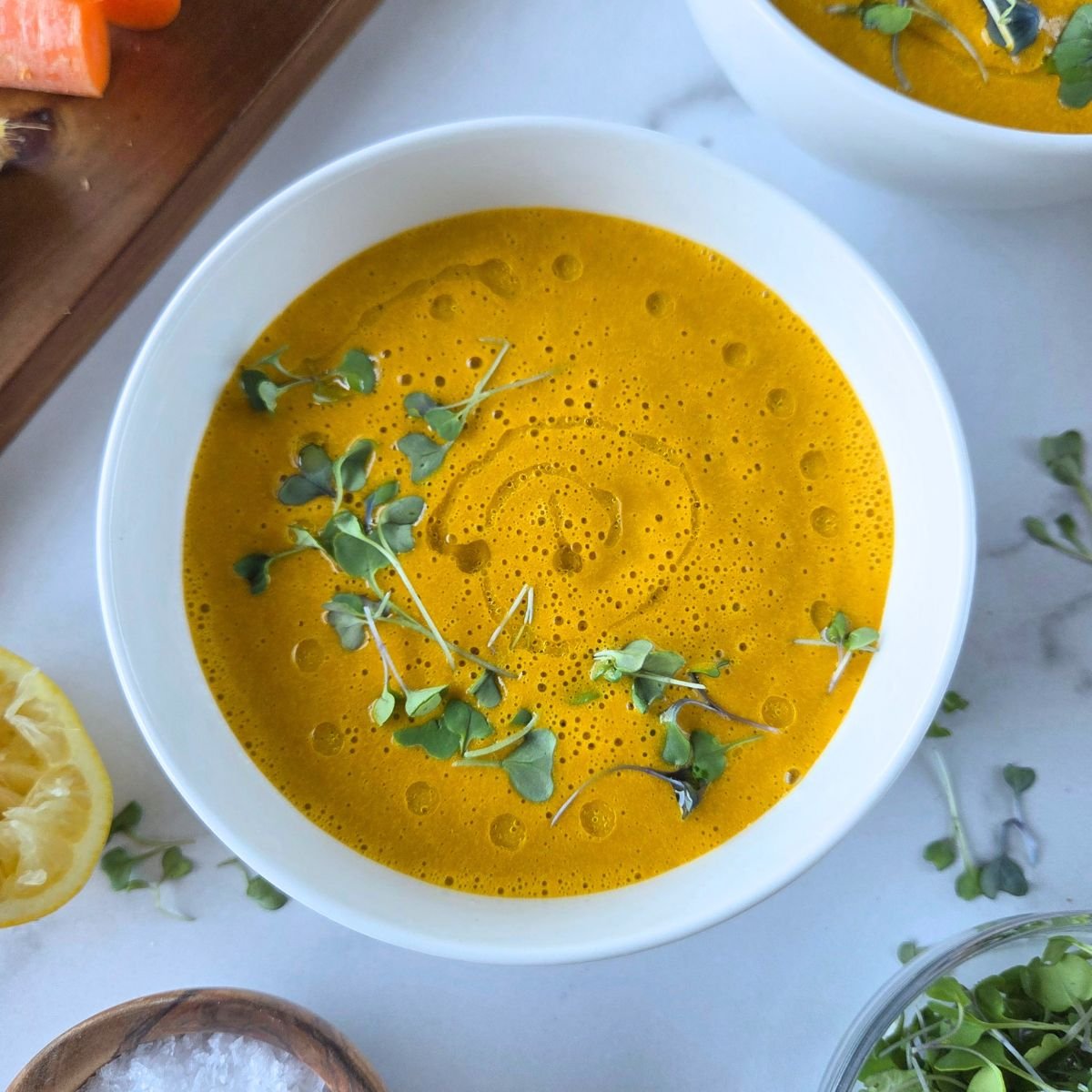 Creamy Raw Carrot Ginger Soup