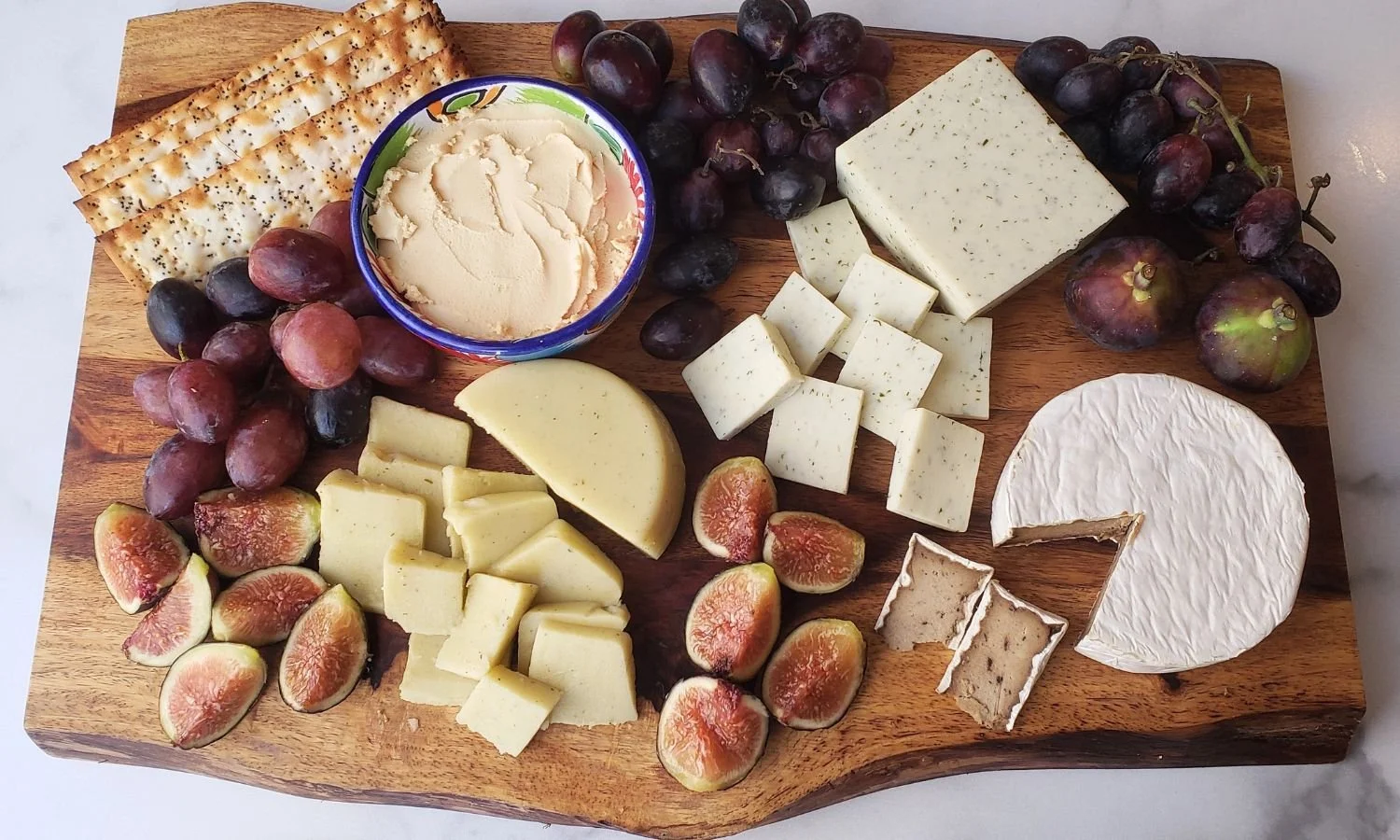 a well built dairy free cheeseboard