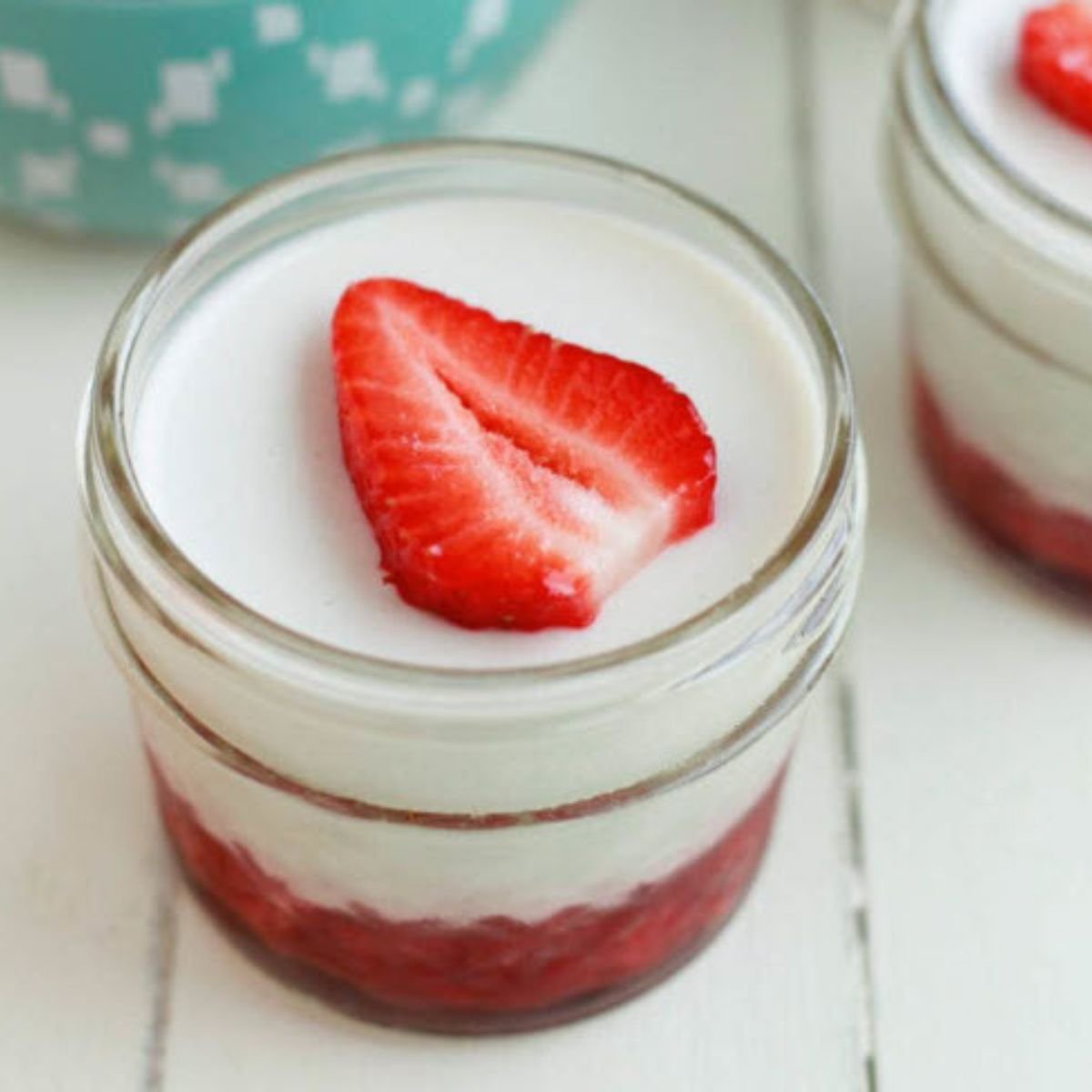Dairy free strawberry panna cotta from Savory Lotus