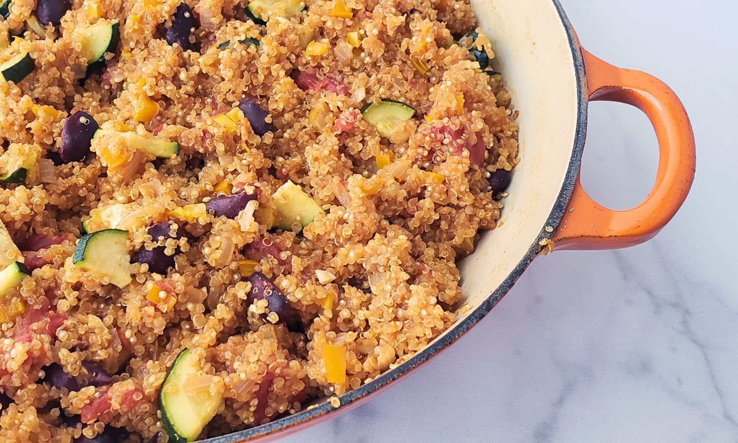quinoa paella in pan