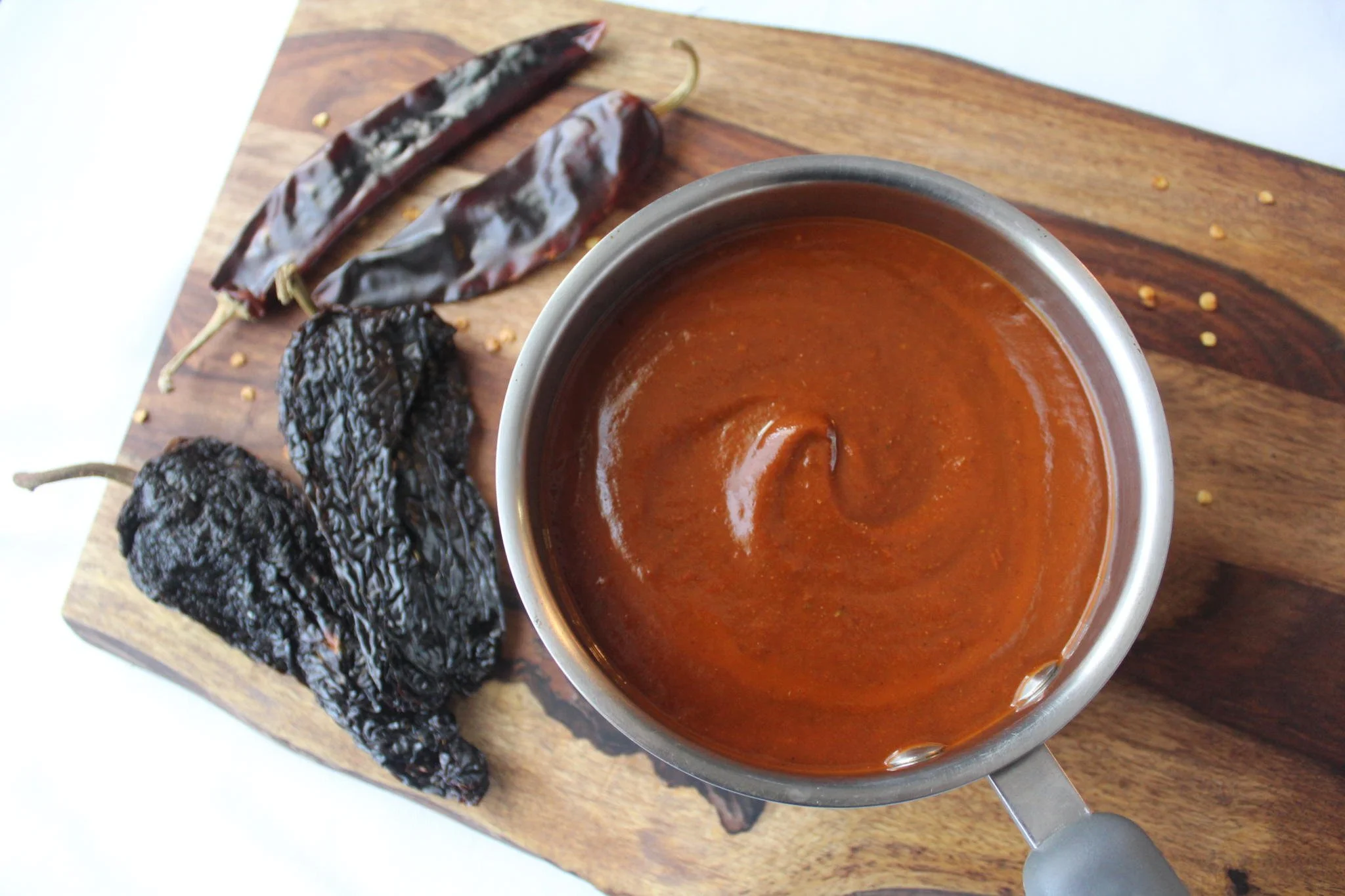 homemade enchilada sauce in pot