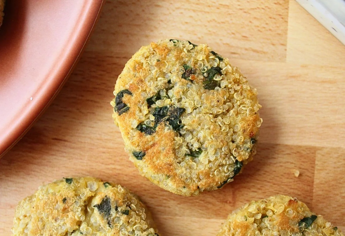 Quinoa and Lentil Cakes close up