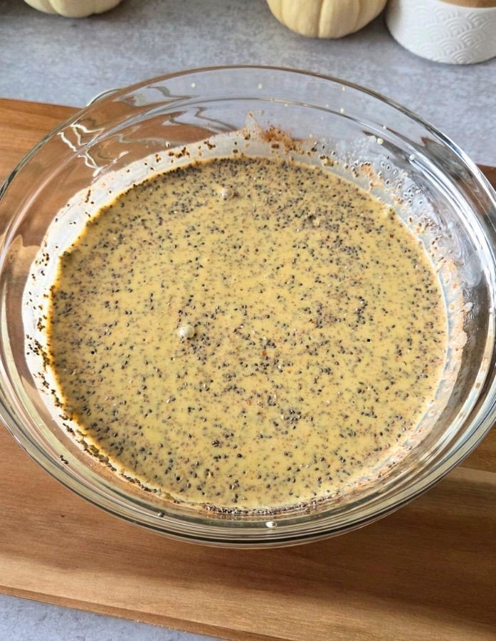 Pumpkin chia pudding mix in bowl