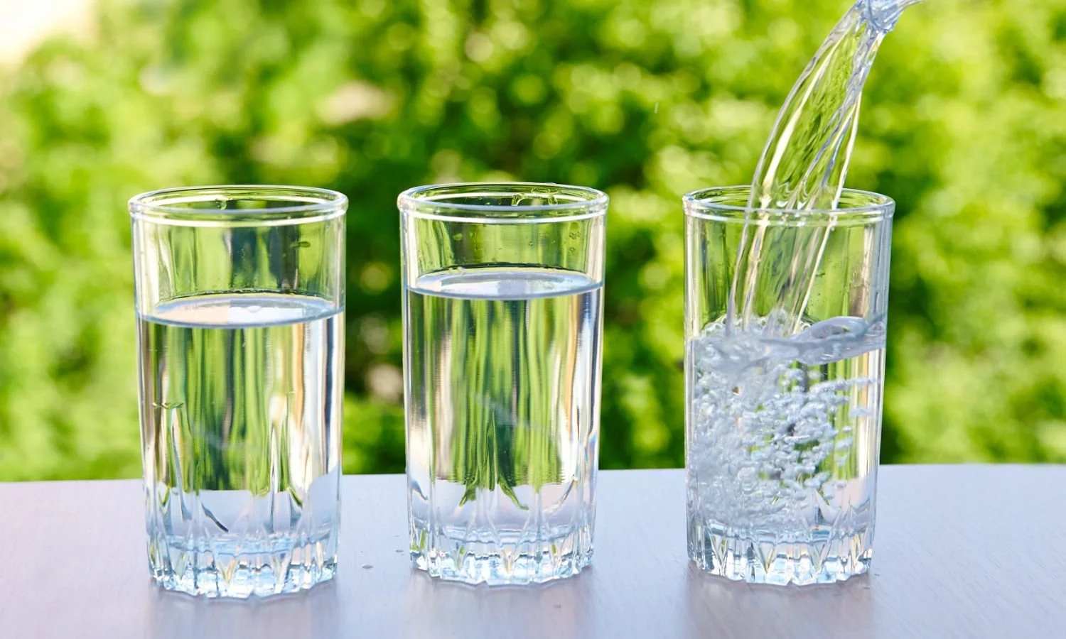 Glasses of water for hydration