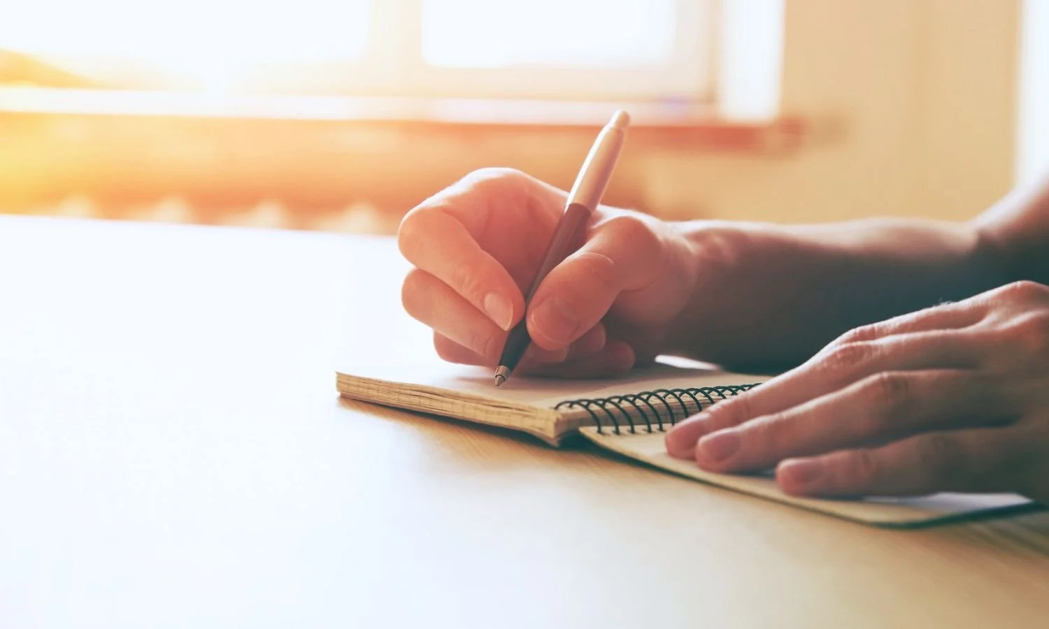 woman with pen and journal