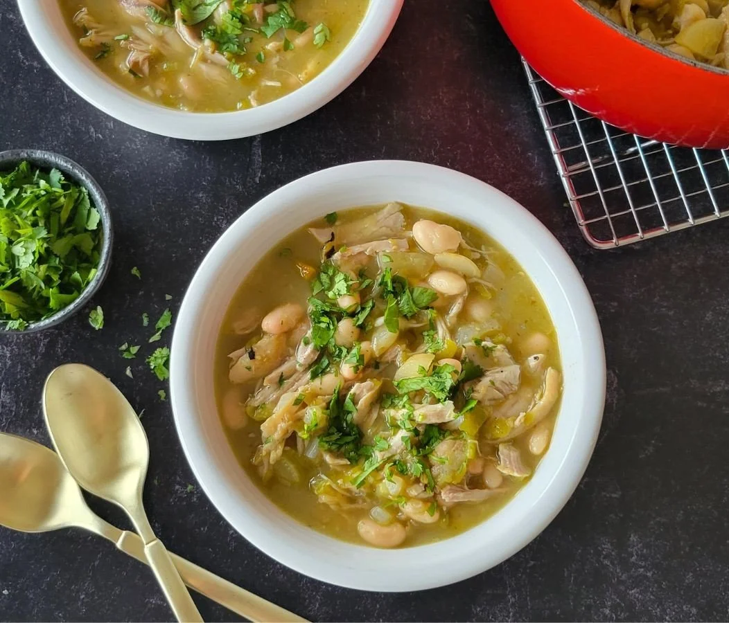 Green Chicken Chili with tomatillo