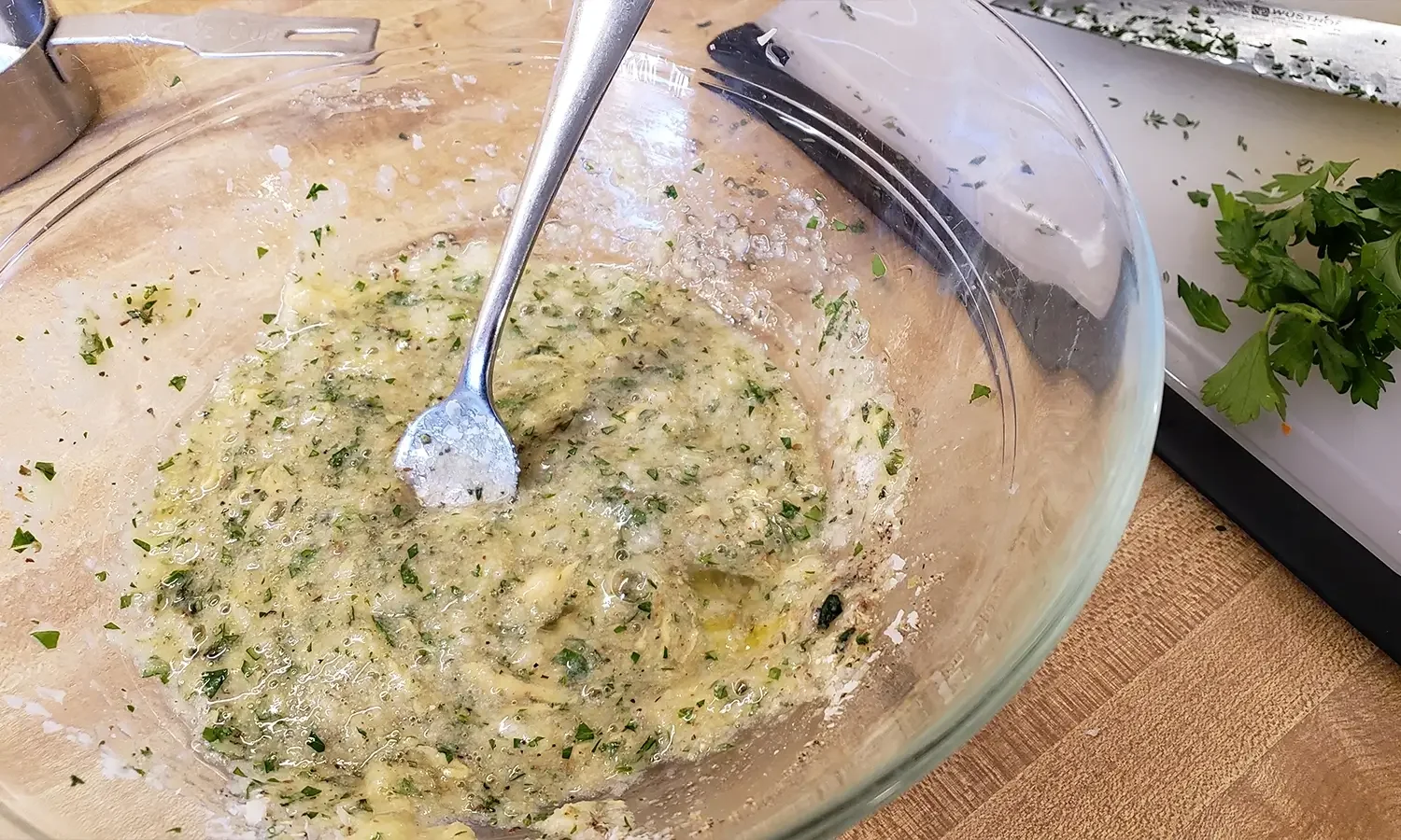 wet ingredients in bowl for meatloaf