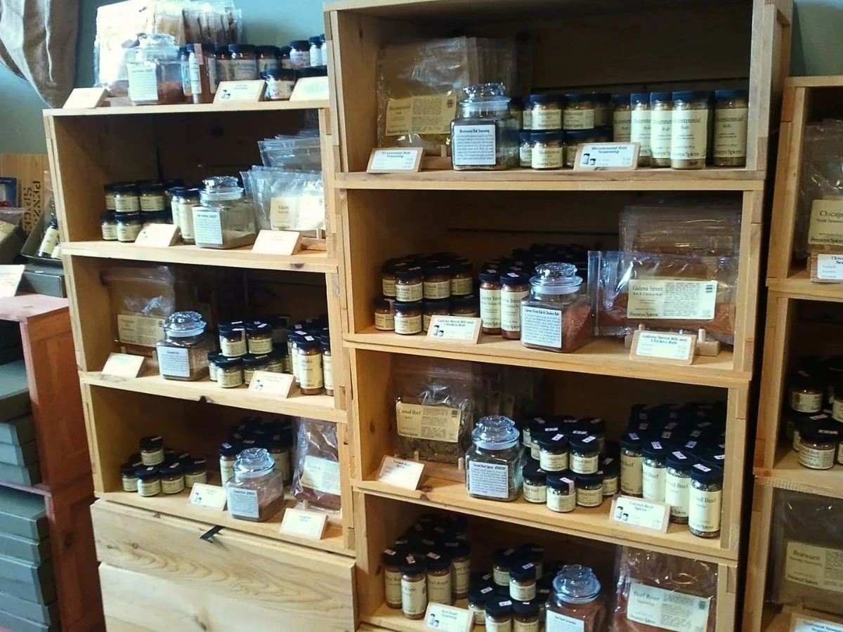 Penzeys spices shelves